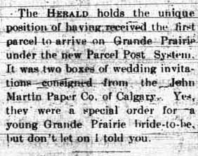 Grande Prairie Herald March 3, 1914