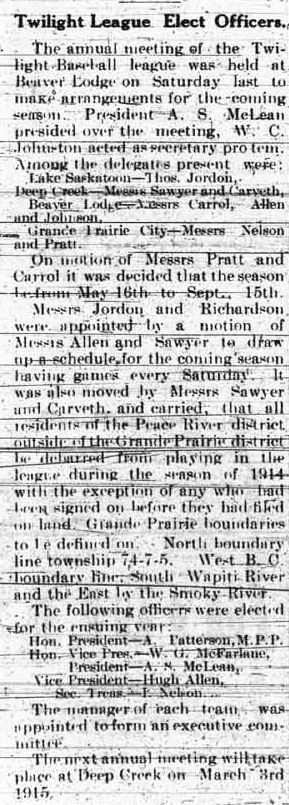 Grande Prairie Herald April 28, 1914