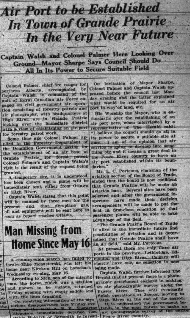 Grande Prairie Herald ~ May 25, 1928