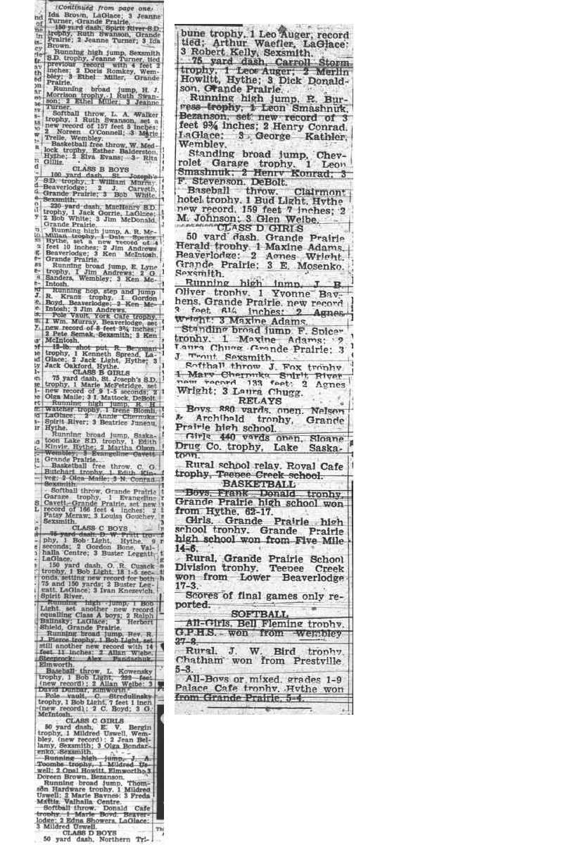 Grande Prairie Herald June 1, 1939