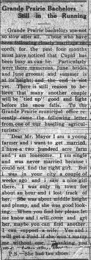 Grande Prairie Herald ~ July 10, 1917