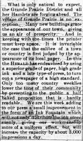 Grande Prairie Herald ~ Oct. 20, 1914