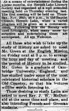 Grande Prairie Herald ~ November 17, 1914