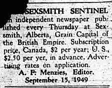 Sexsmith Sentinel ~ September 15, 1949