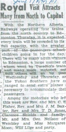 Grande Prairie Herald Tribune ~ June 1, 1939