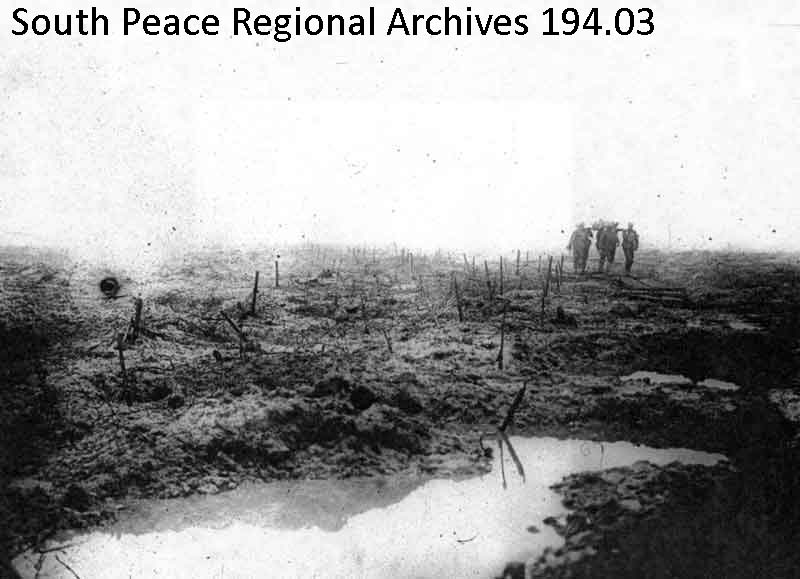WW1 Troops Trudging Across a Muddy Field, 1916