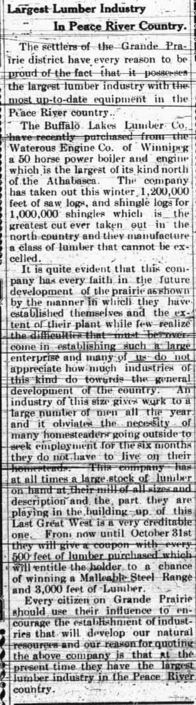 Grande Prairie Herald ~ March 10, 1914
