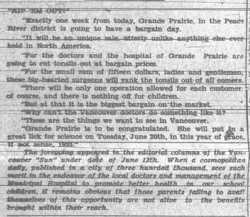 Grande Prairie Herald ~ June 20, 1933