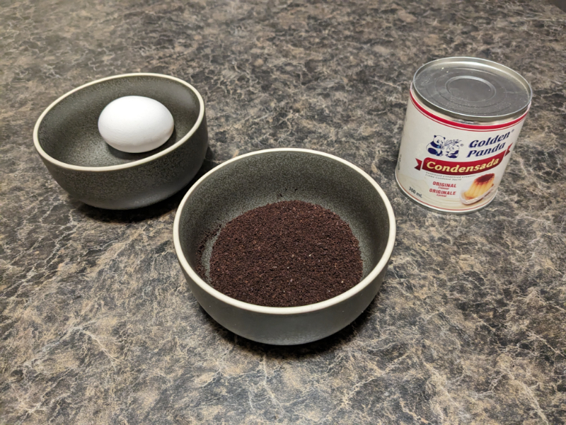 Image of the ingredients used for Giang's Egg Coffee recipe.